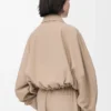 Chaqueta abullonada de algodón Beige Chaqueta abullonada de algodón Beige