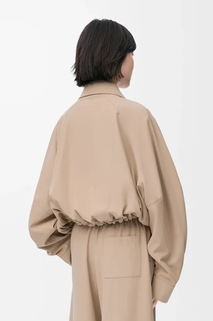 Chaqueta abullonada de algodón Beige Chaqueta abullonada de algodón Beige