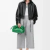 Chaqueta abullonada en piel de cordero napa. Negro Chaqueta abullonada en piel de cordero napa. Negro