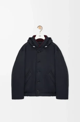 Chaqueta acolchada de algodón técnico azul marino