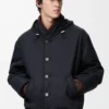 Chaqueta acolchada de algodón técnico azul marino Chaqueta acolchada de algodón técnico azul marino