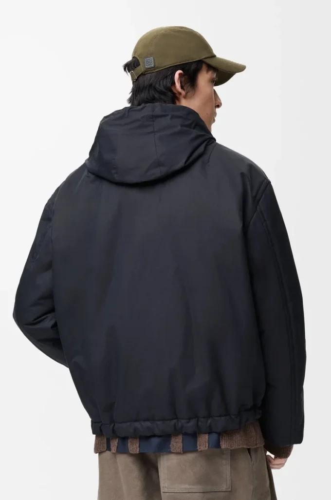 Chaqueta acolchada de algodón técnico azul marino Chaqueta acolchada de algodón técnico azul marino