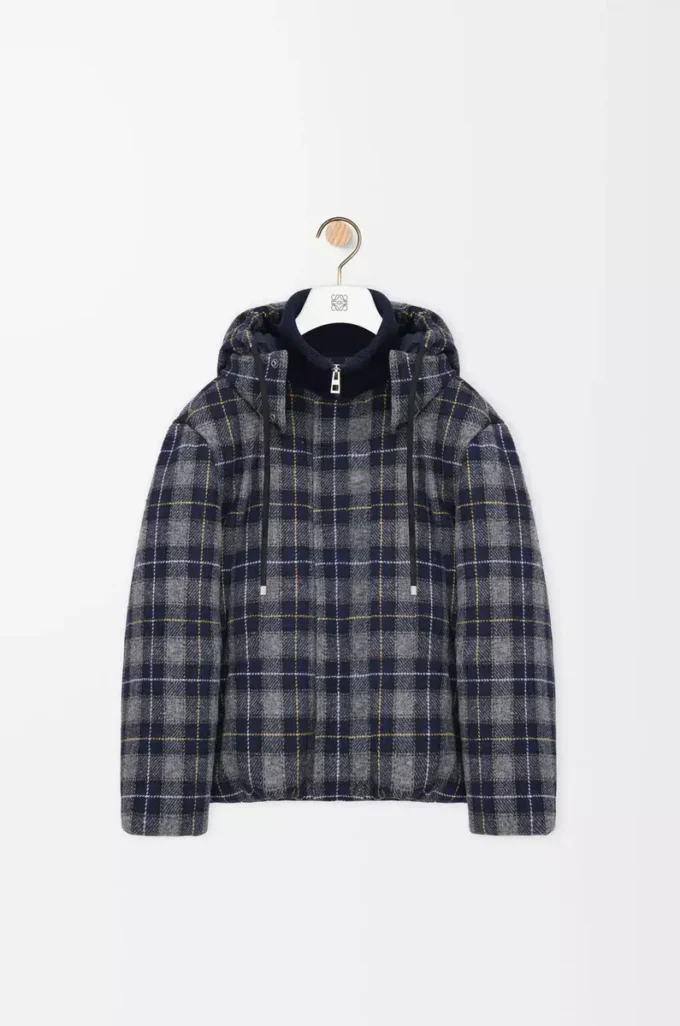 Chaqueta acolchada de lana azul marino oscuro