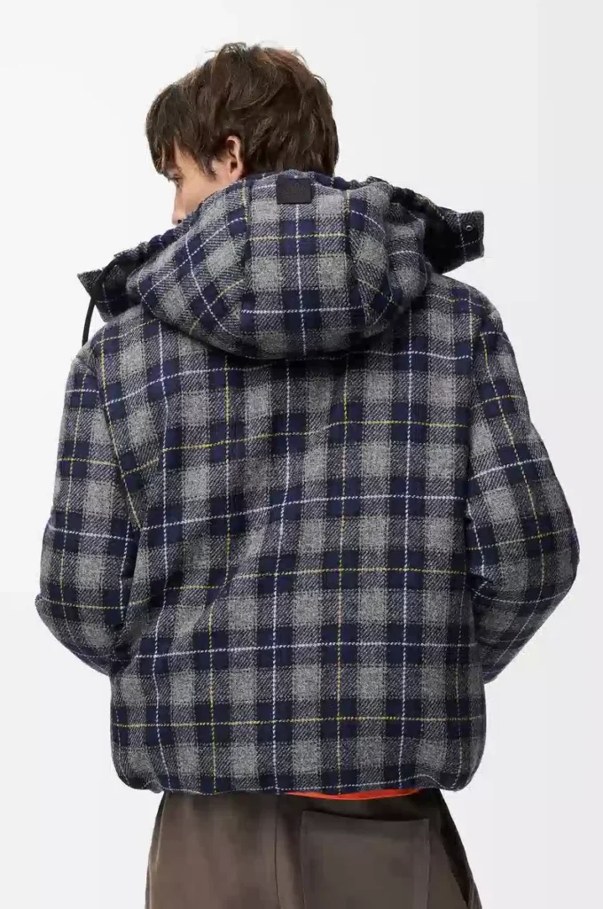 Chaqueta acolchada de lana azul marino oscuro