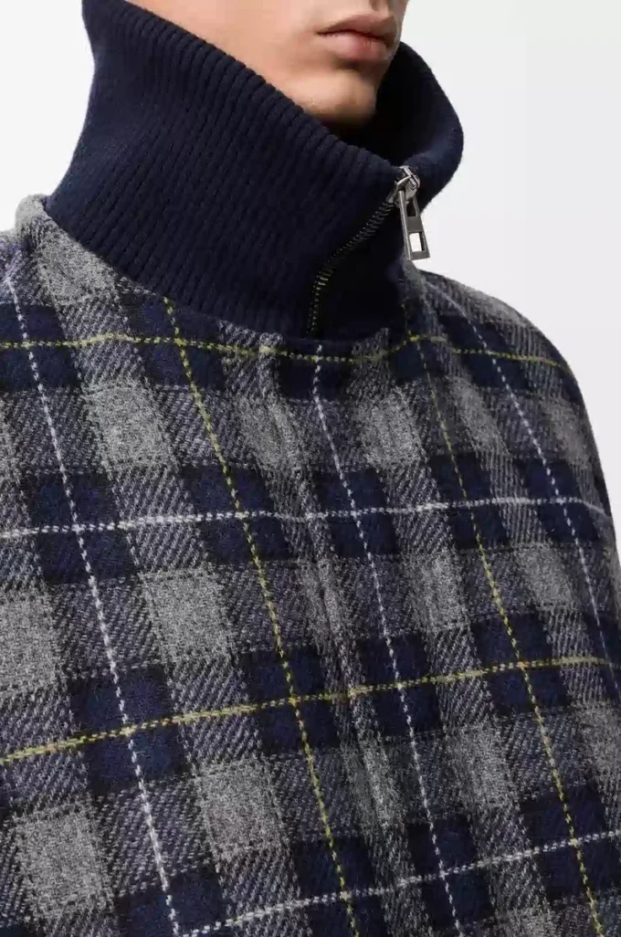 Chaqueta acolchada de lana azul marino oscuro
