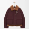 Chaqueta acolchada en mezcla de piel de oveja y algodón Burdeos Chaqueta acolchada en mezcla de piel de oveja y algodón Burdeos