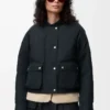 Chaqueta acolchada en mezcla de piel de oveja y algodón Negro Chaqueta acolchada en mezcla de piel de oveja y algodón Negro