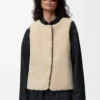 Chaqueta acolchada en mezcla de piel de oveja y algodón Negro Chaqueta acolchada en mezcla de piel de oveja y algodón Negro