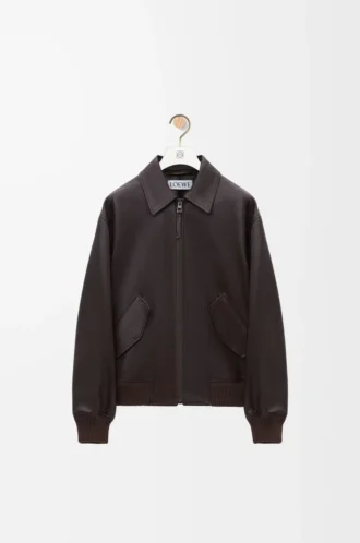 Chaqueta aviador en piel de ciervo color Oxblood Chaqueta aviador en piel de ciervo color Oxblood