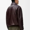 Chaqueta aviador en piel de ciervo color Oxblood Chaqueta aviador en piel de ciervo color Oxblood