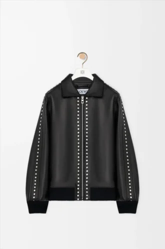 Chaqueta bomber de piel de cordero napa. Negro Chaqueta bomber de piel de cordero napa. Negro