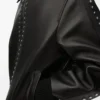 Chaqueta bomber de piel de cordero napa. Negro