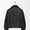 Chaqueta bomber de piel de cordero napa. Negro/Marrón. Chaqueta bomber de piel de cordero napa. Negro/Marrón.