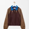 Chaqueta bomber en tejido técnico marrón Chaqueta bomber en tejido técnico marrón