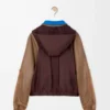 Chaqueta bomber en tejido técnico marrón Chaqueta bomber en tejido técnico marrón