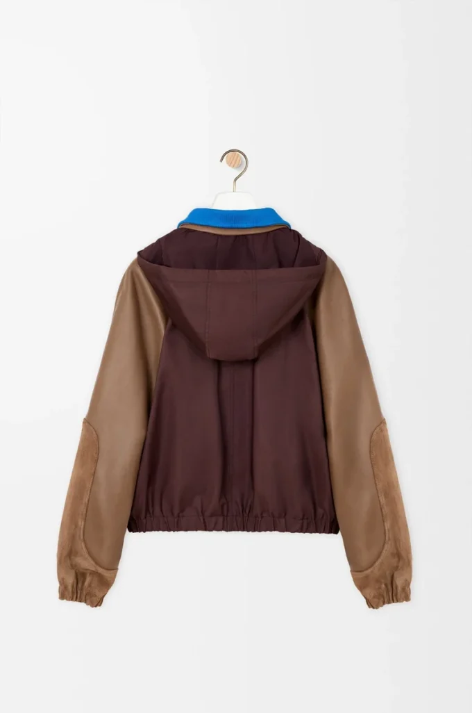 Chaqueta bomber en tejido técnico marrón Chaqueta bomber en tejido técnico marrón