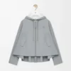 Chaqueta con capucha de algodón gris claro Chaqueta con capucha de algodón gris claro