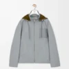 Chaqueta con capucha de algodón gris claro Chaqueta con capucha de algodón gris claro