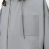 Chaqueta con capucha de algodón gris claro Chaqueta con capucha de algodón gris claro