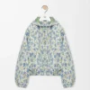 Chaqueta con capucha de lana y algodón, color blanco/azul Chaqueta con capucha de lana y algodón, color blanco/azul