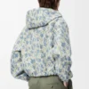 Chaqueta con capucha de lana y algodón, color blanco/azul Chaqueta con capucha de lana y algodón, color blanco/azul