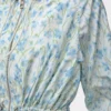 Chaqueta con capucha en tafetán de mezcla de seda Blanco/Azul Chaqueta con capucha en tafetán de mezcla de seda Blanco/Azul