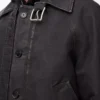 Chaqueta con cinturón de algodón antracita Chaqueta con cinturón de algodón antracita