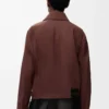 Chaqueta con cinturón de algodón y seda Café Chaqueta con cinturón de algodón y seda Café