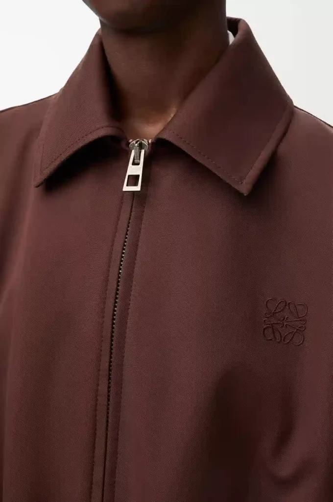 Chaqueta con cinturón de algodón y seda Café Chaqueta con cinturón de algodón y seda Café