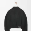 Chaqueta con cinturón de lana negra Chaqueta con cinturón de lana negra
