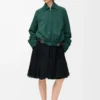 Chaqueta con cinturón de piel de cabra anteada Verde Chaqueta con cinturón de piel de cabra anteada Verde