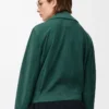 Chaqueta con cinturón de piel de cabra anteada Verde Chaqueta con cinturón de piel de cabra anteada Verde