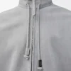 Chaqueta con cremallera de ante de cordero gris claro