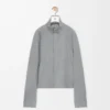 Chaqueta con cremallera de lana Gris claro Chaqueta con cremallera de lana Gris claro