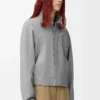 Chaqueta con cremallera de lana Gris claro Chaqueta con cremallera de lana Gris claro