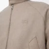 Chaqueta con cremallera de lana y cachemira, color beige jaspeado