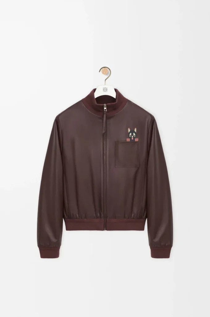 Chaqueta corta de piel de cordero napa marrón Chaqueta corta de piel de cordero napa marrón