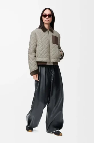 Chaqueta corta de tejido técnico Gris medio