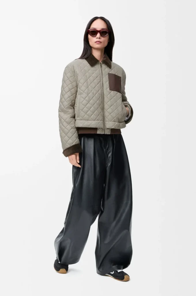 Chaqueta corta de tejido técnico Gris medio Chaqueta corta de tejido técnico Gris medio