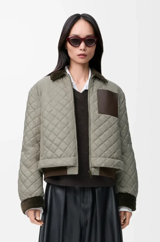 Chaqueta corta de tejido técnico Gris medio Chaqueta corta de tejido técnico Gris medio