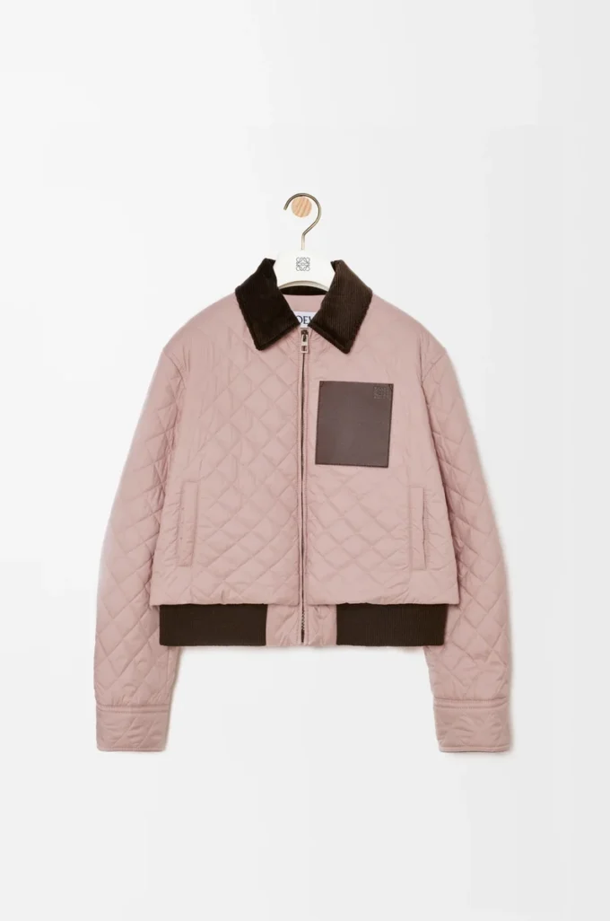 Chaqueta corta de tejido técnico Rosa claro Chaqueta corta de tejido técnico Rosa claro
