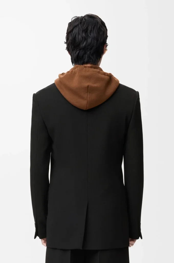 Chaqueta cruzada de lana. Negro Chaqueta cruzada de lana. Negro
