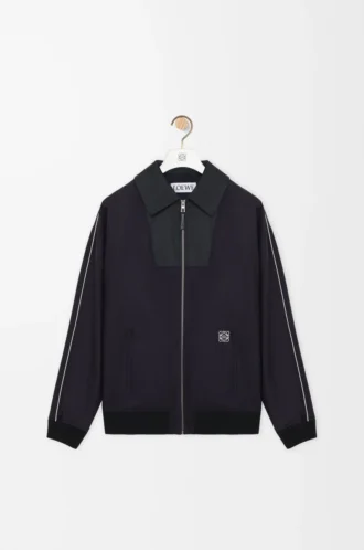 Chaqueta de chándal de lana azul marino/gris Chaqueta de chándal de lana azul marino/gris