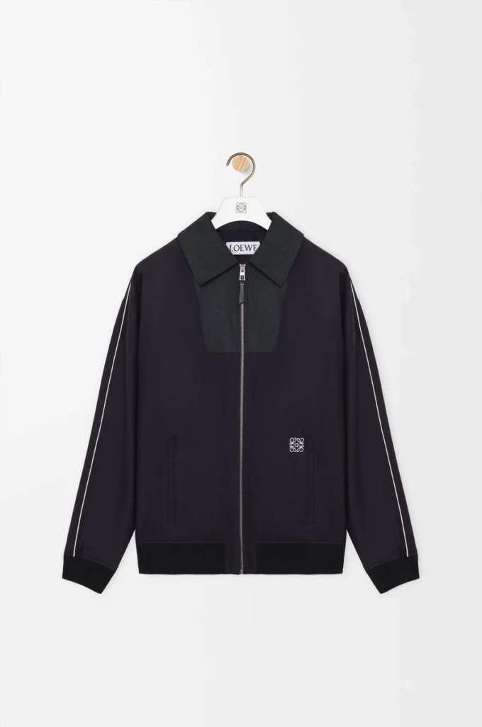 Chaqueta de chándal de lana azul marino/gris Chaqueta de chándal de lana azul marino/gris