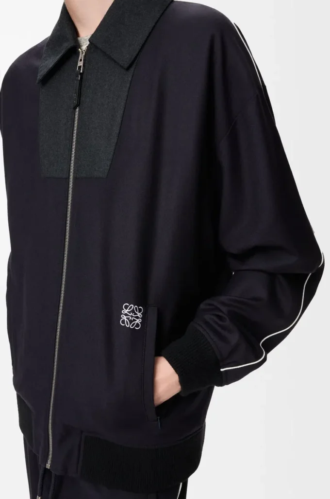 Chaqueta de chándal de lana azul marino/gris Chaqueta de chándal de lana azul marino/gris