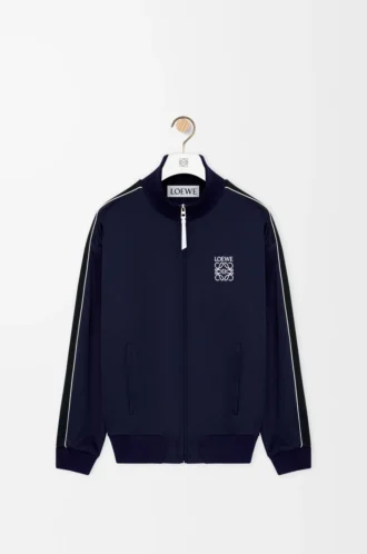 Chaqueta de chándal en jersey técnico azul marino oscuro