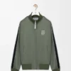 Chaqueta de chándal en jersey técnico verde caqui Chaqueta de chándal en jersey técnico verde caqui