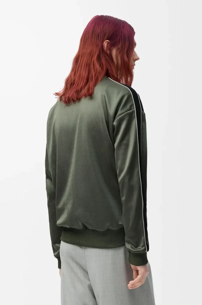 Chaqueta de chándal en jersey técnico verde caqui Chaqueta de chándal en jersey técnico verde caqui