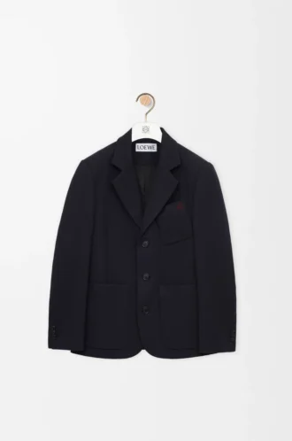 Chaqueta de lana azul marino oscuro