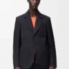 Chaqueta de lana azul marino oscuro